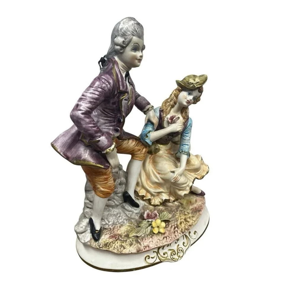 Capodimonte N Italian Porcelain Figurine Victorian Couple 60s-70s Era
